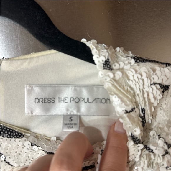 Dress the population Sequin White Dress Small - Picture 3 of 3